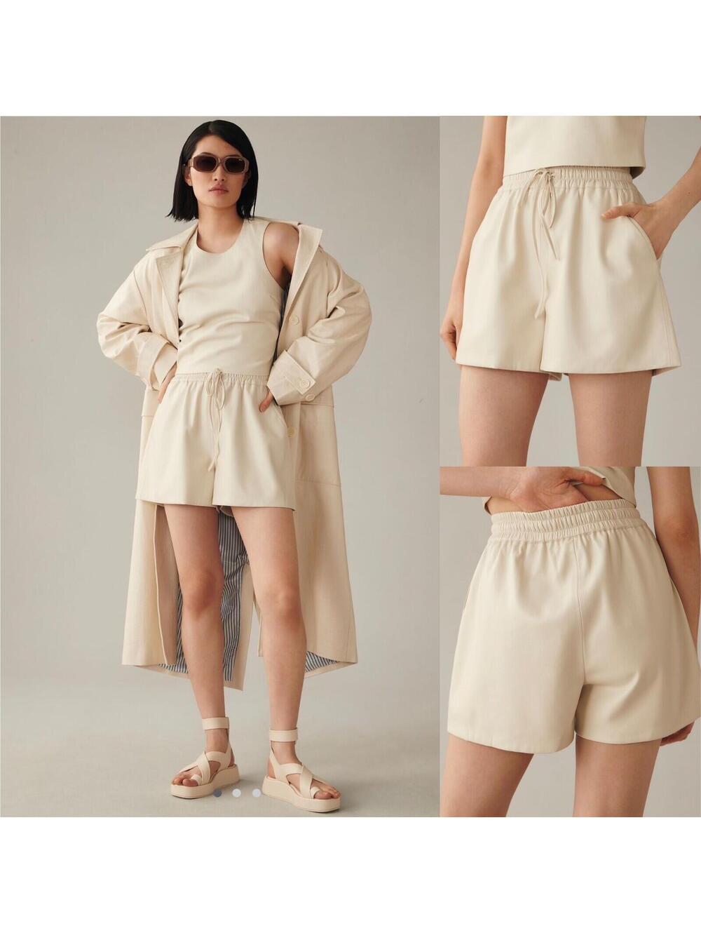 Good American Size 3 Women’s Size Large Bone Better Than Leather Shorts New